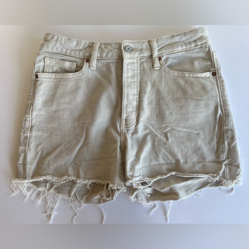 High Waisted Button-Up Fly Jean Shorts